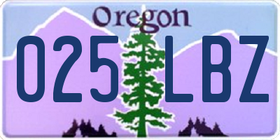 OR license plate 025LBZ