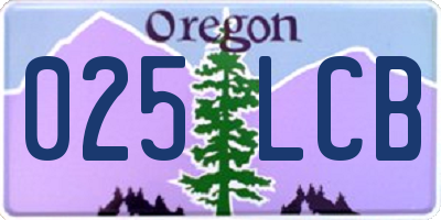 OR license plate 025LCB