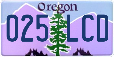 OR license plate 025LCD