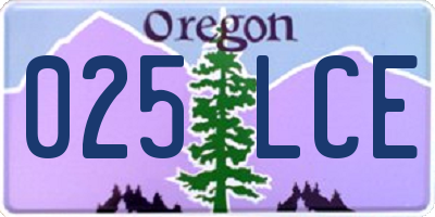 OR license plate 025LCE