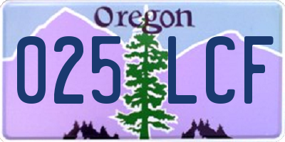 OR license plate 025LCF
