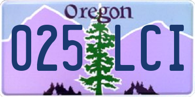 OR license plate 025LCI