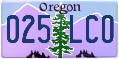 OR license plate 025LCO