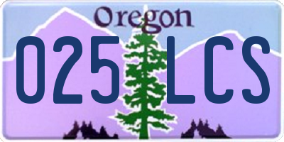 OR license plate 025LCS