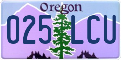 OR license plate 025LCU
