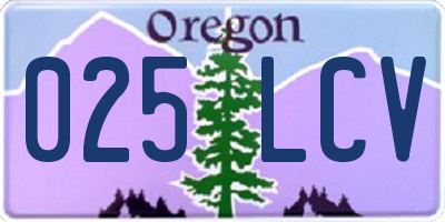 OR license plate 025LCV