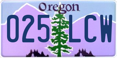 OR license plate 025LCW