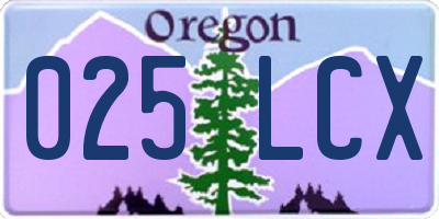 OR license plate 025LCX