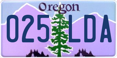 OR license plate 025LDA