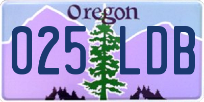 OR license plate 025LDB