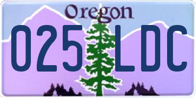 OR license plate 025LDC