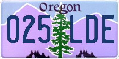 OR license plate 025LDE