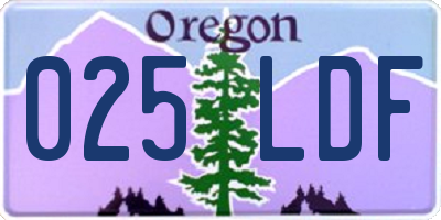 OR license plate 025LDF