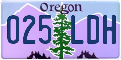 OR license plate 025LDH