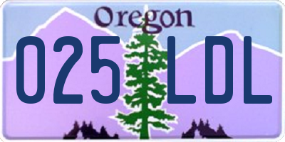 OR license plate 025LDL