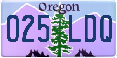 OR license plate 025LDQ
