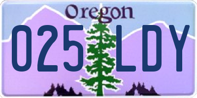 OR license plate 025LDY