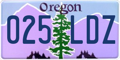 OR license plate 025LDZ