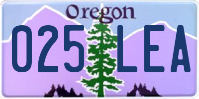 OR license plate 025LEA