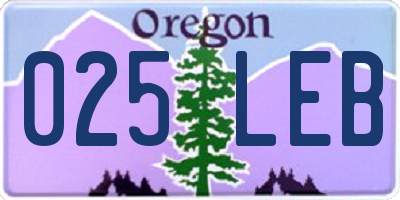 OR license plate 025LEB