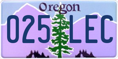 OR license plate 025LEC