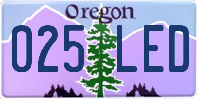 OR license plate 025LED