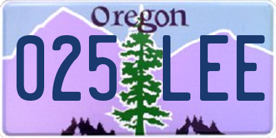 OR license plate 025LEE