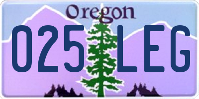 OR license plate 025LEG