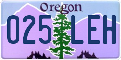 OR license plate 025LEH