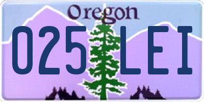OR license plate 025LEI