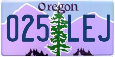 OR license plate 025LEJ