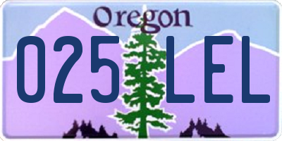 OR license plate 025LEL