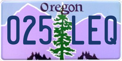 OR license plate 025LEQ