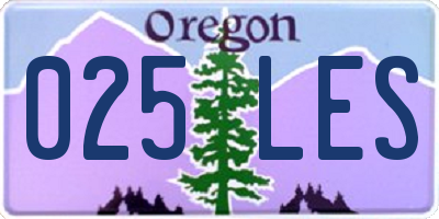 OR license plate 025LES