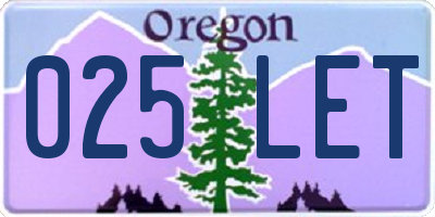 OR license plate 025LET