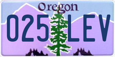 OR license plate 025LEV