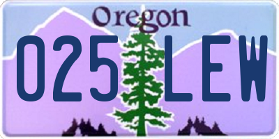 OR license plate 025LEW