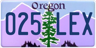 OR license plate 025LEX