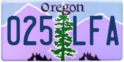 OR license plate 025LFA