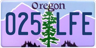 OR license plate 025LFE