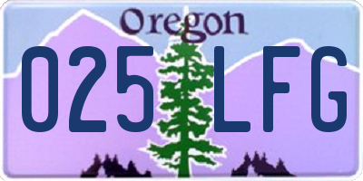 OR license plate 025LFG
