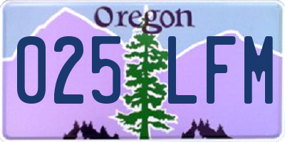 OR license plate 025LFM