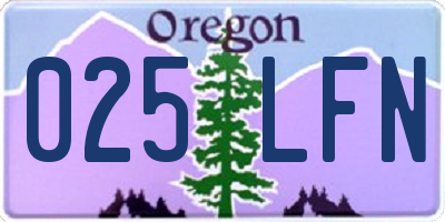 OR license plate 025LFN