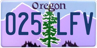 OR license plate 025LFV