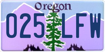 OR license plate 025LFW