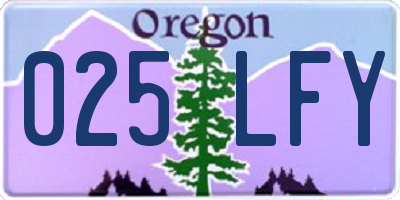 OR license plate 025LFY