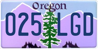 OR license plate 025LGD
