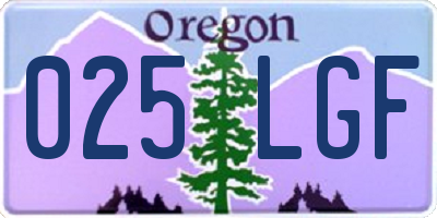 OR license plate 025LGF