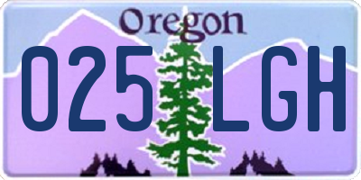 OR license plate 025LGH