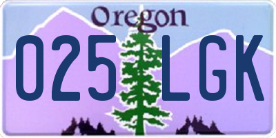 OR license plate 025LGK